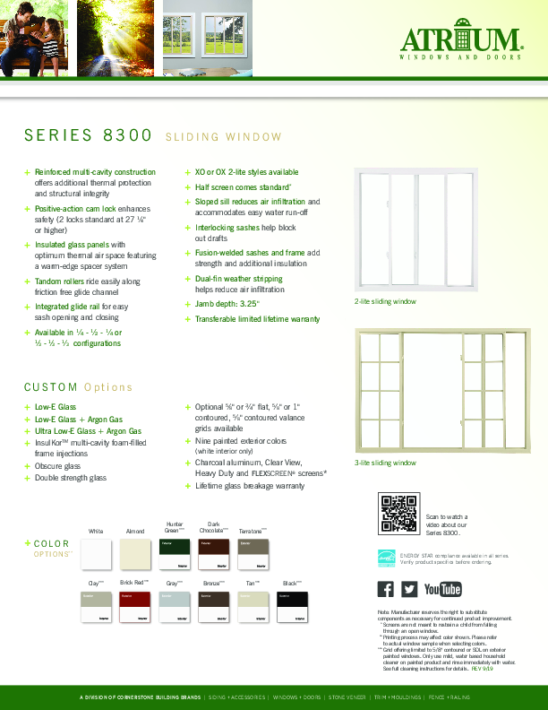 Atrium Series 8300 Slider