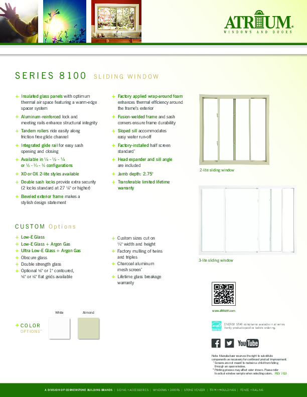 Atrium Series 8100 Slider