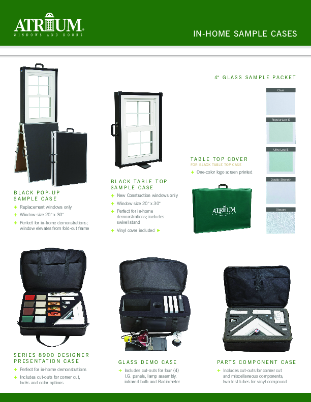 Atrium Samples Feature Sheet