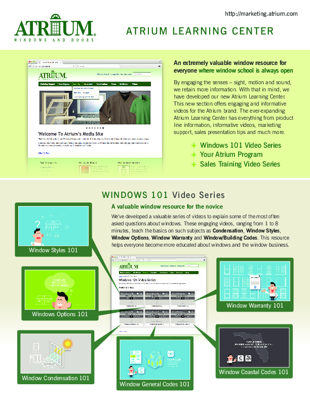 Atrium Learning Center Feature Sheet