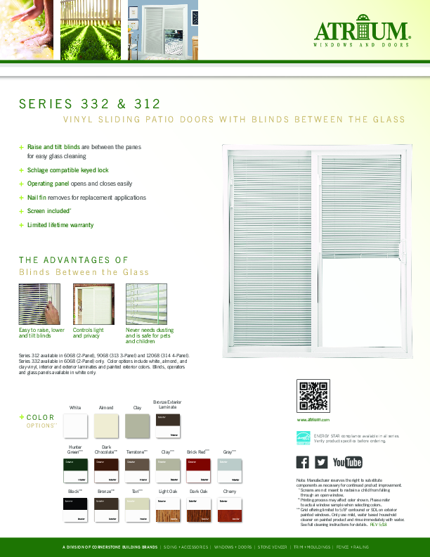 Atrium Blinds Between the Glass Feature Sheet