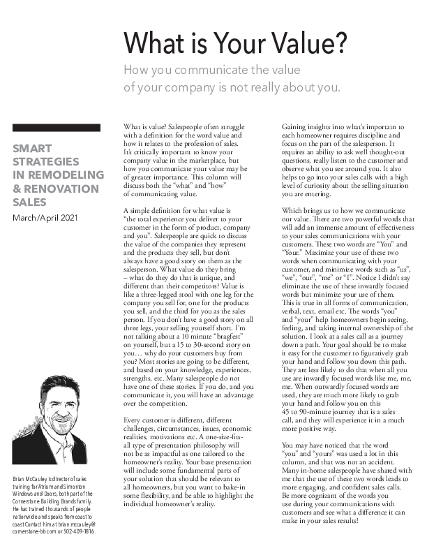 What's Your Value - Remodeling-Strategies