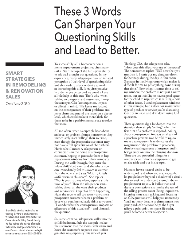 Sharpen Your Questioning Skills - Remodeling-Strategies