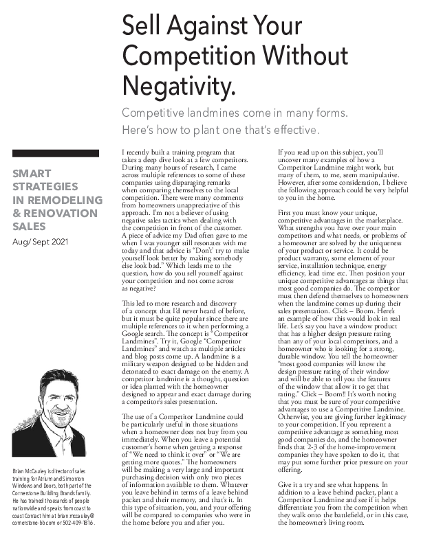 Sell Without Negativity - Remodeling-Strategies