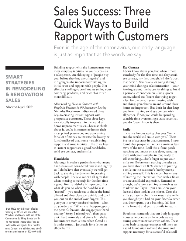 Sales Success - Remodeling-Strategies