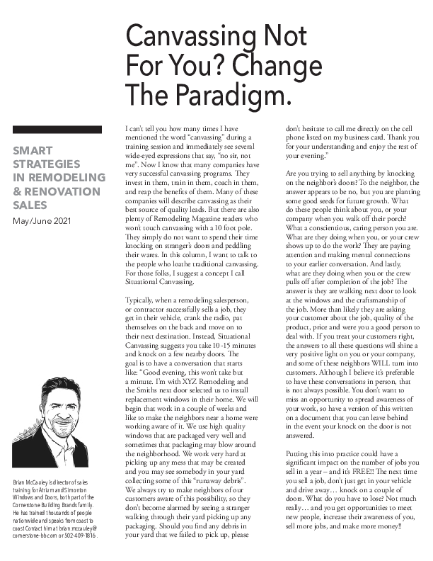 Canvassing Not For You.pdf - Remodeling-Strategies