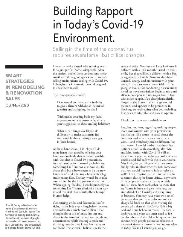 Building Rapport In COVID-19 - Remodeling-Strategies