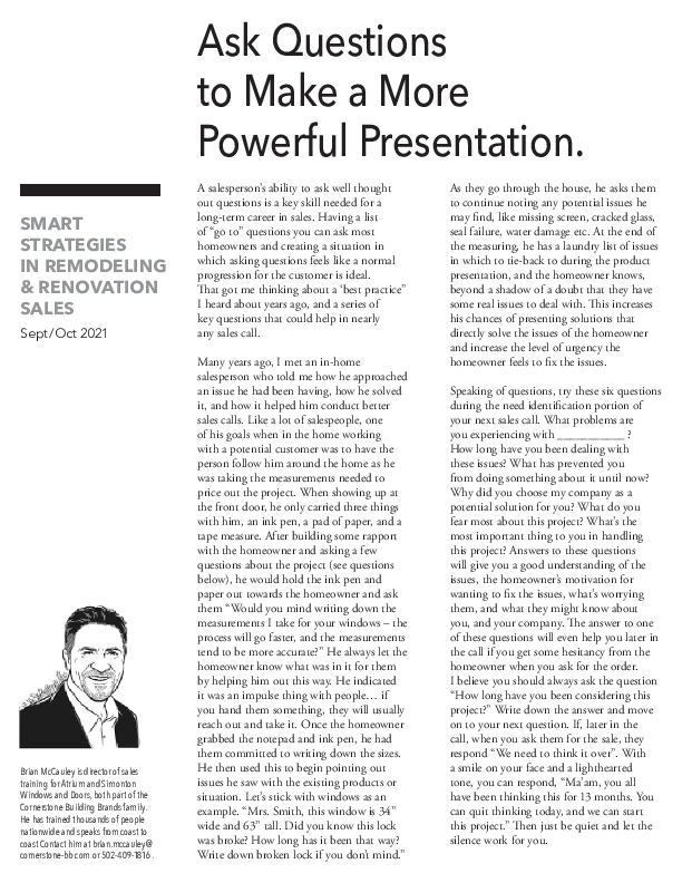 Ask Questions Powerful Presentation - Remodeling-Strategies